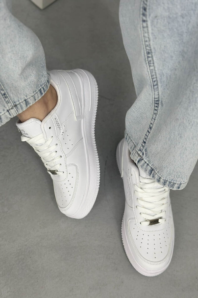 ONE COLOR LITTLE WRITTINGS WOMEN SNEAKERS WHITE/GREY-BAGR - 2