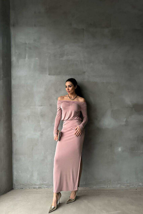 ONE COLOR LONG SIMPLE WOMEN DRESS VINEGAR/UTHULL 