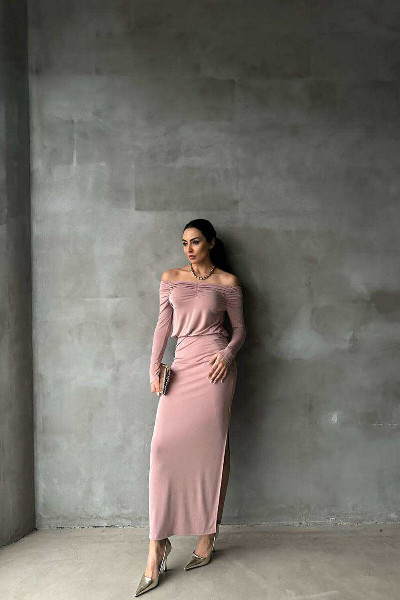 ONE COLOR LONG SIMPLE WOMEN DRESS VINEGAR/UTHULL - 1