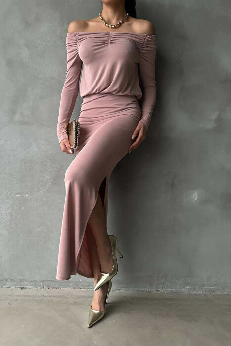 ONE COLOR LONG SIMPLE WOMEN DRESS VINEGAR/UTHULL - 2