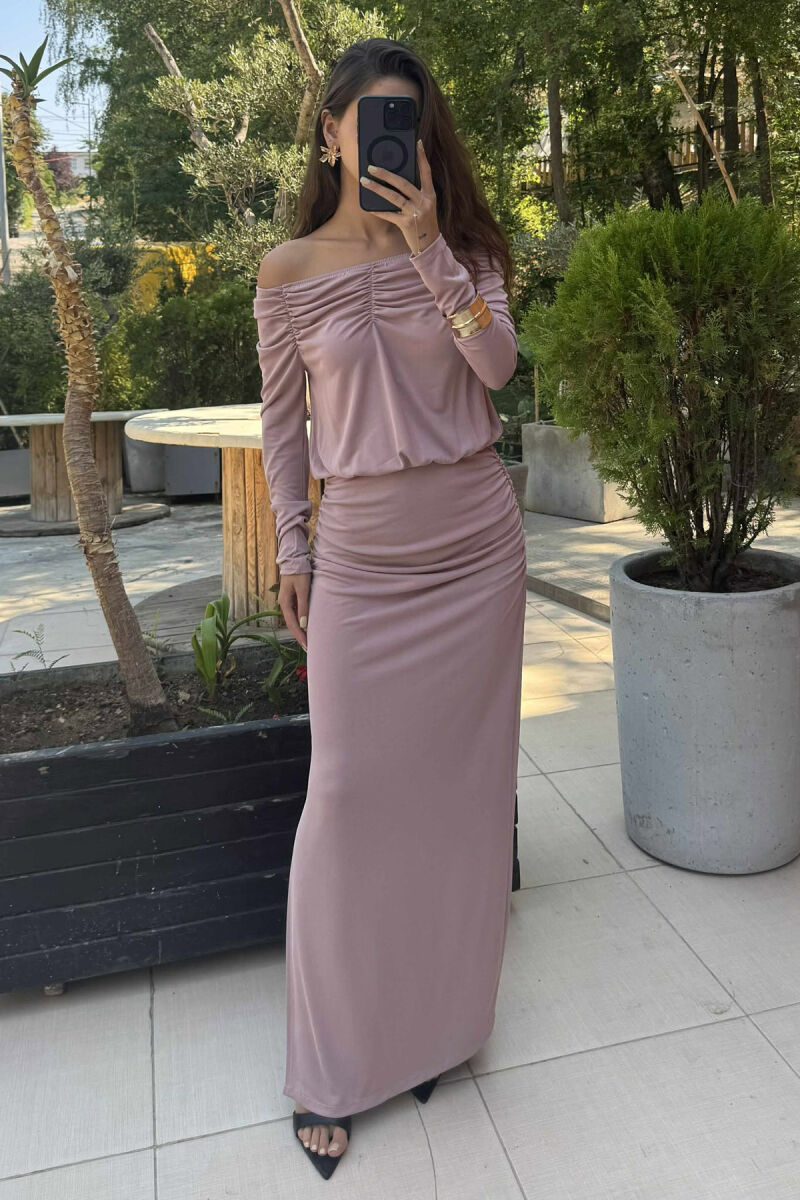 ONE COLOR LONG SIMPLE WOMEN DRESS VINEGAR/UTHULL - 2