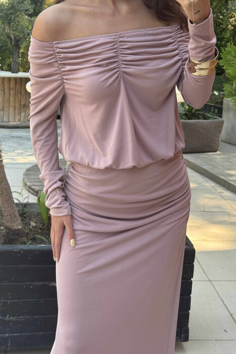 ONE COLOR LONG SIMPLE WOMEN DRESS VINEGAR/UTHULL - 3