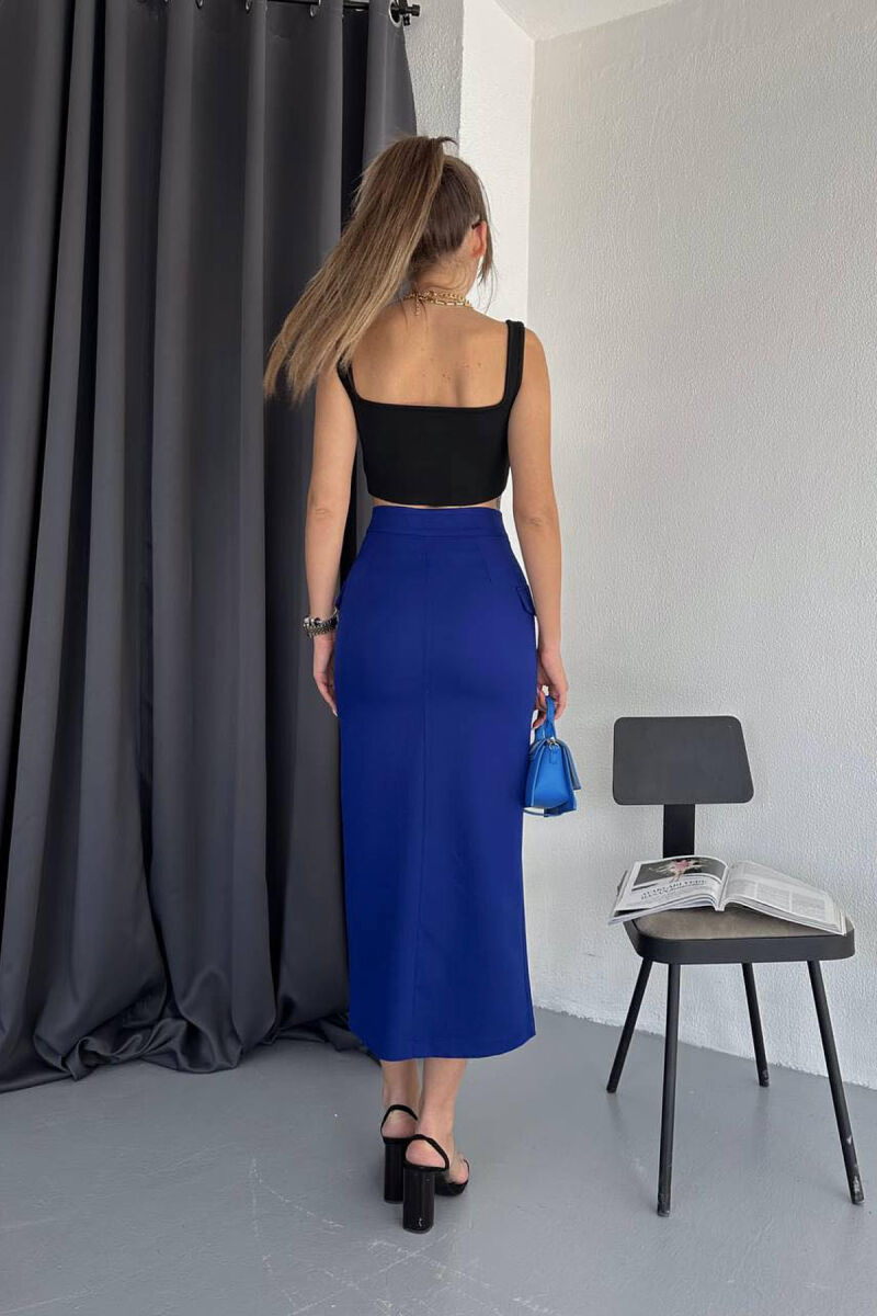 ONE COLOR LONG SKIRT BLUE/BLU - 2