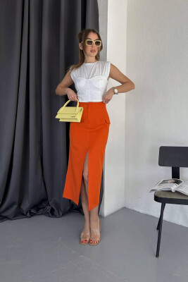 ONE COLOR LONG SKIRT ORANGE/PORTOKALLI 