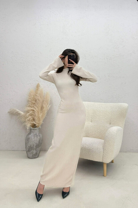 FUSTAN NJE NGJYRESH PER FEMRA NE NGJYRE BEZHE TE ZBARDHUR - KLAUDIO FASHION