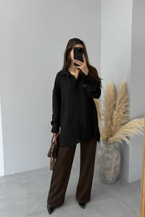 KËMISHË NJË NGJYRËSHE PËR FEMRA NË NGJYRËN E ZEZË - KLAUDIO FASHION