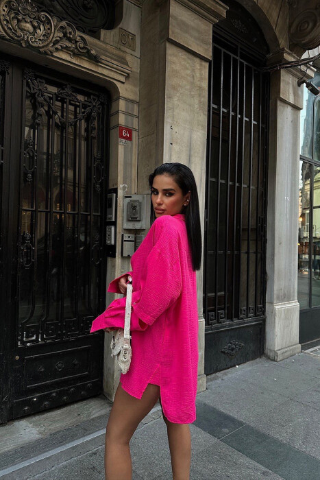 ONE COLOR LONG SLEEVE WOMEN SHIRT FUCHSIA/CIKLAMI - 9