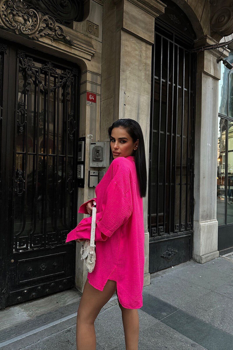 ONE COLOR LONG SLEEVE WOMEN SHIRT FUCHSIA/CIKLAMI - 9