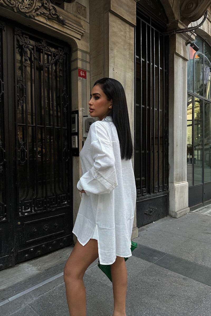 ONE COLOR LONG SLEEVE WOMEN SHIRT WHITE-E BARDHE - 4