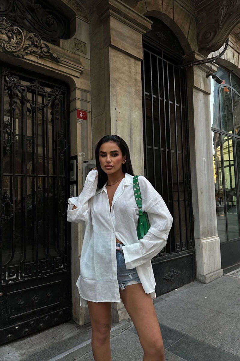 ONE COLOR LONG SLEEVE WOMEN SHIRT WHITE-E BARDHE - 6