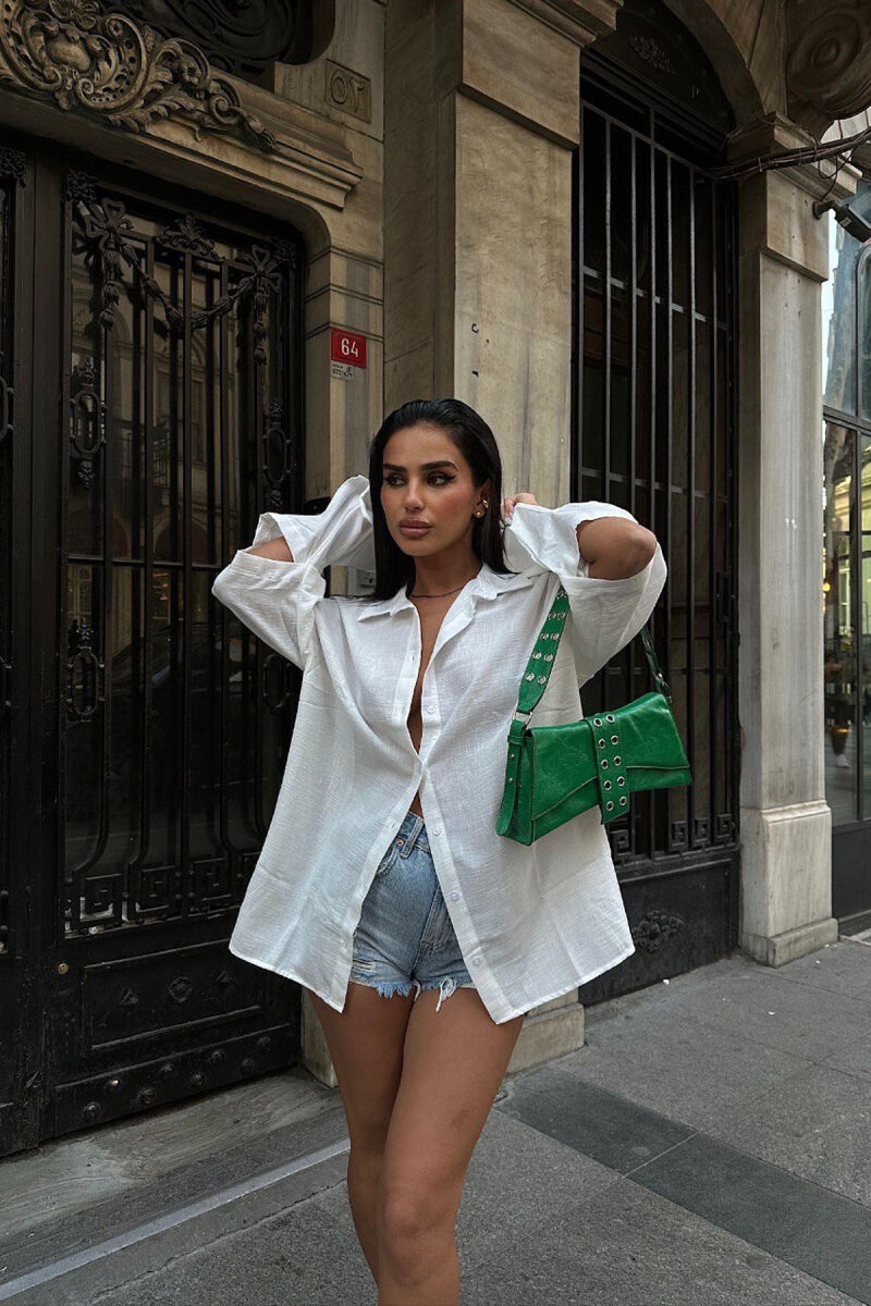 ONE COLOR LONG SLEEVE WOMEN SHIRT WHITE-E BARDHE - 7