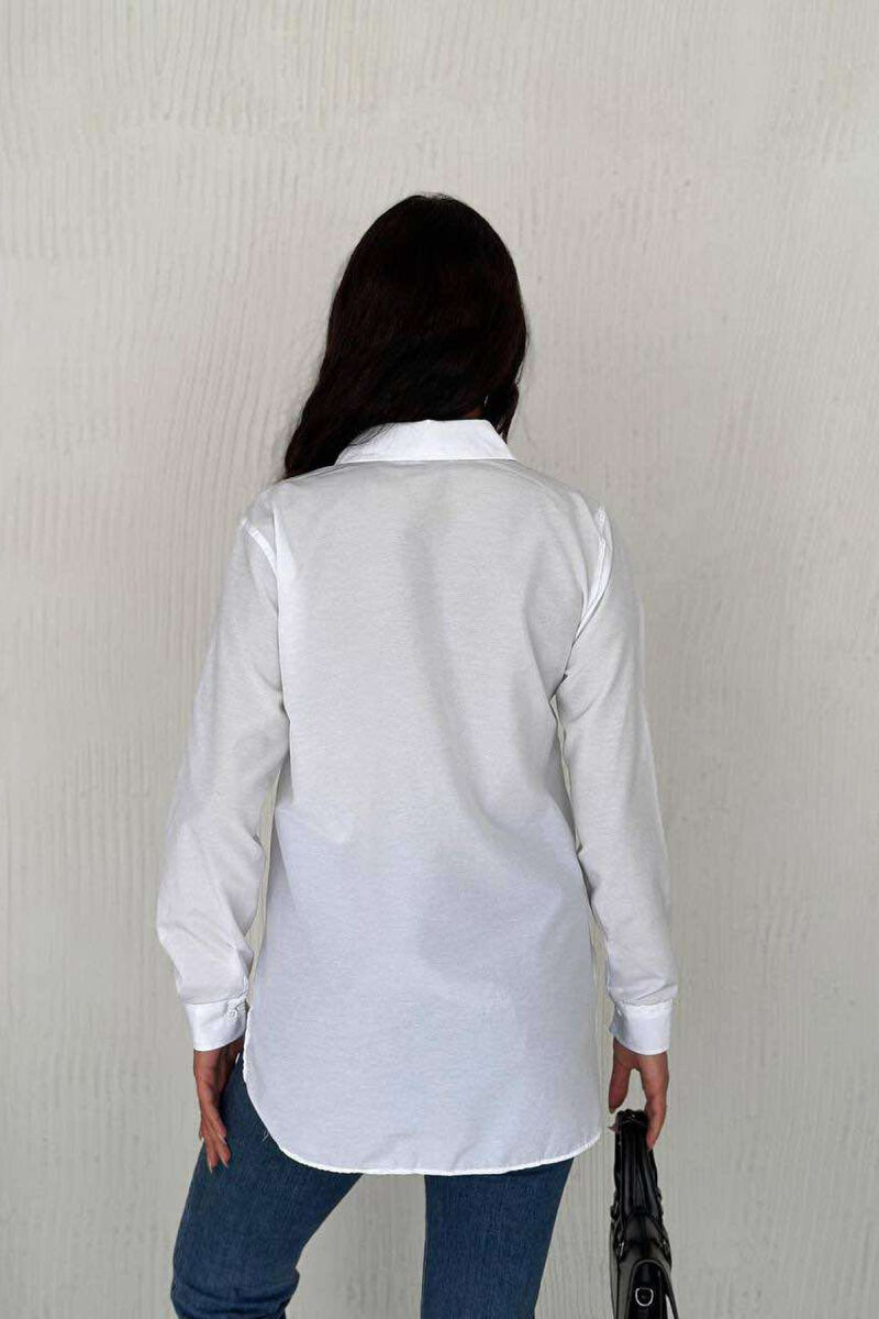 ONE COLOR LONG SLEEVE WOMEN SHIRT WHITE-E BARDHE - 4