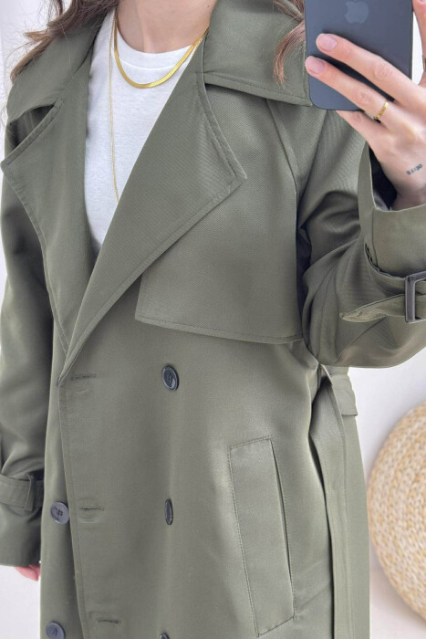 ONE COLOR LONG WOMEN JACKET DARK GREEN/JEE - 4