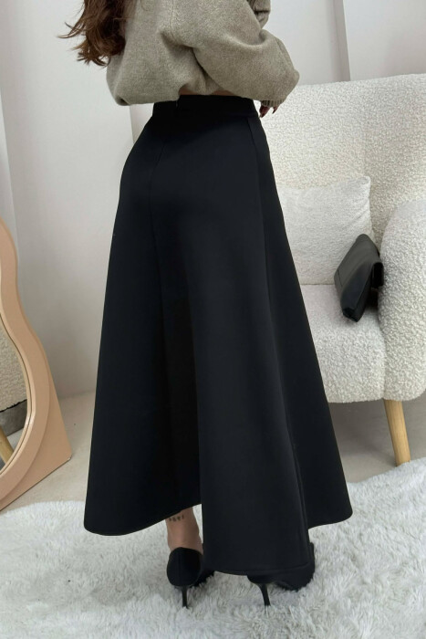 ONE COLOR LONG WOMEN SKIRT BLACK/ E ZEZE - 4