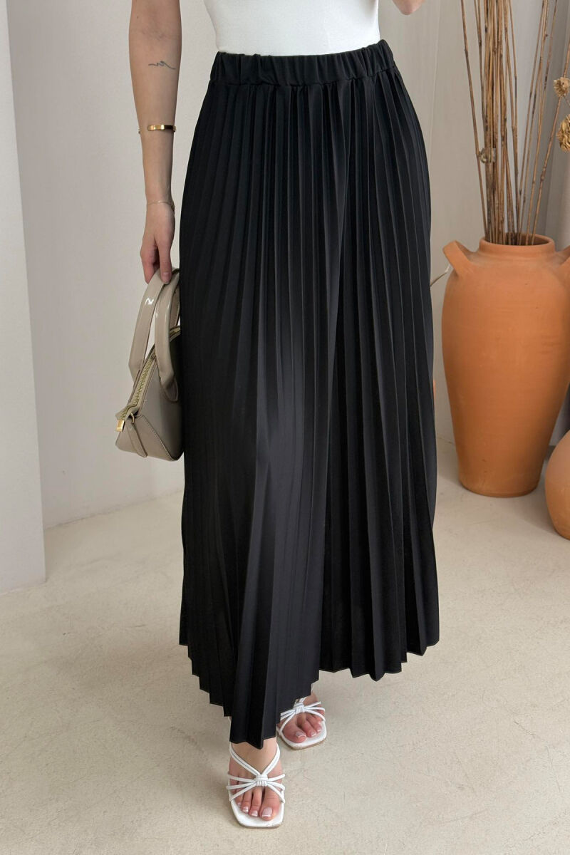 ONE COLOR LONG WOMEN SKIRT BLACK/ E ZEZE - 2