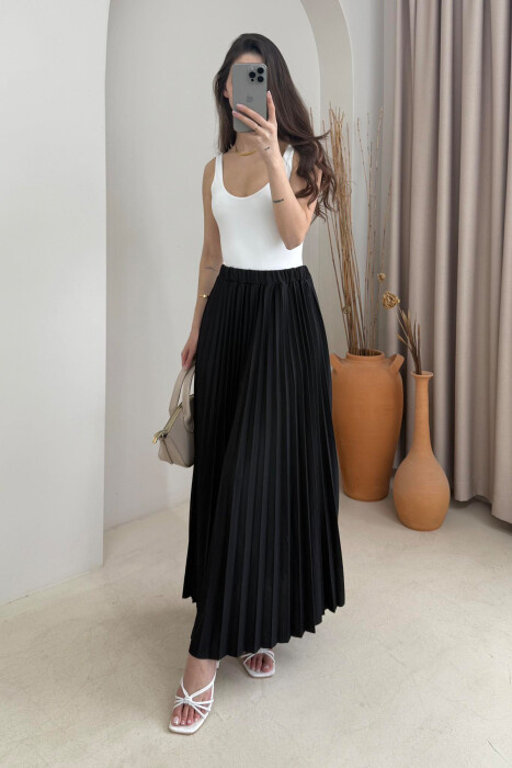 ONE COLOR LONG WOMEN SKIRT BLACK/ E ZEZE - 4
