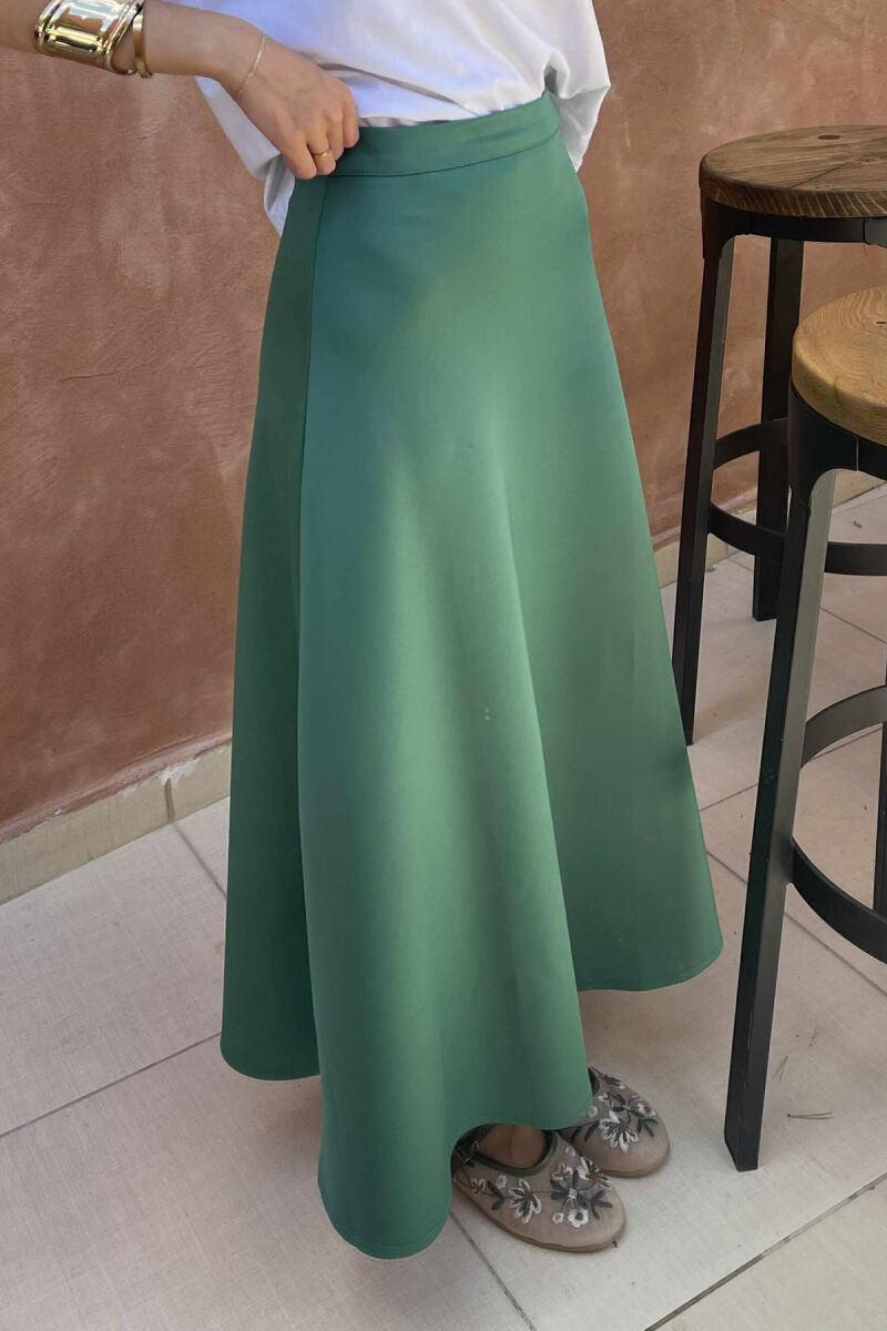 ONE COLOR LONG WOMEN SKIRT GREEN/JESHILE - 3