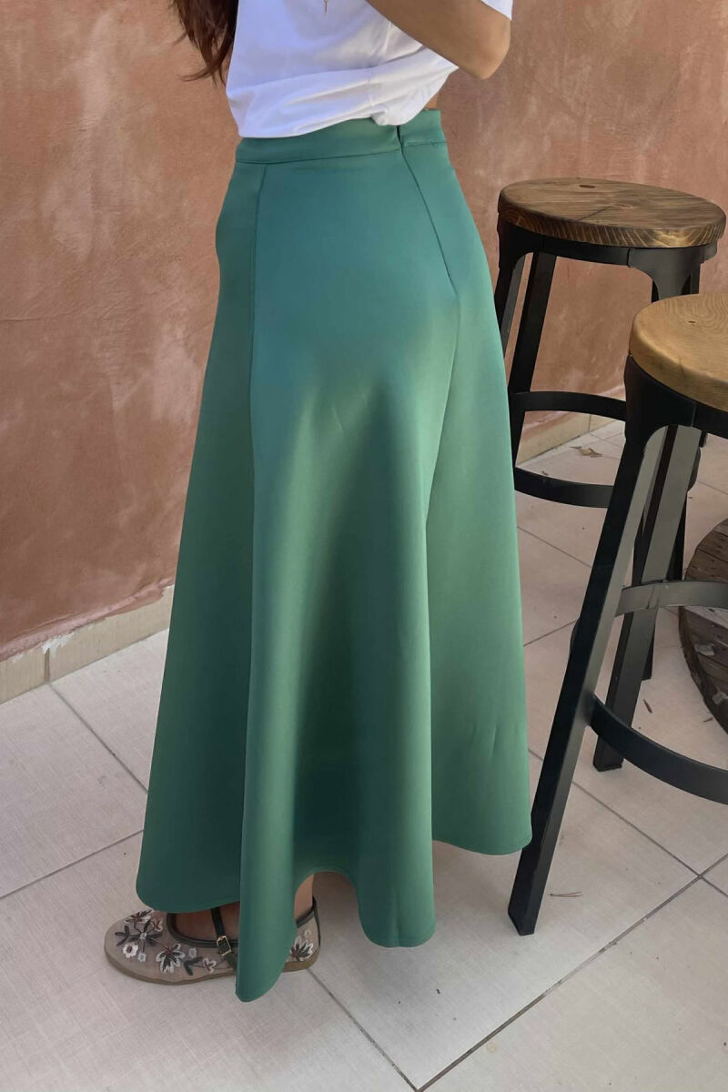 ONE COLOR LONG WOMEN SKIRT GREEN/JESHILE - 4