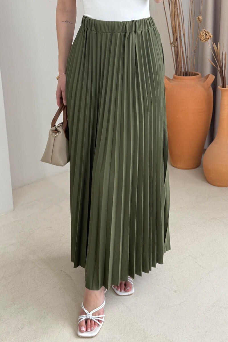 ONE COLOR LONG WOMEN SKIRT GREEN/JESHILE - 6