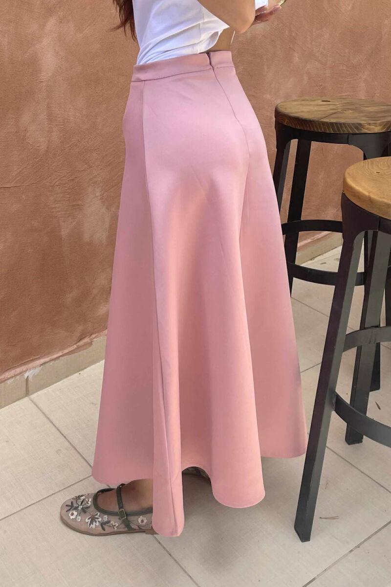 ONE COLOR LONG WOMEN SKIRT POWDER/PUDER - 4