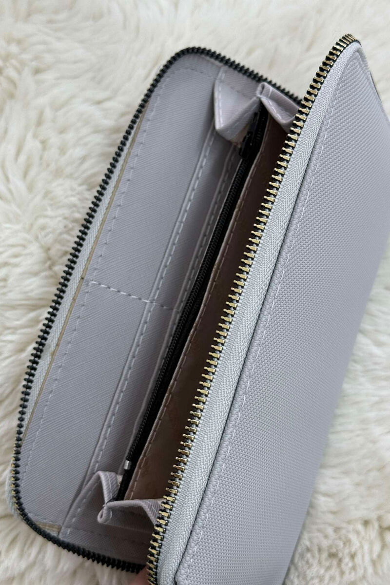 ONE COLOR LONG ZIP WOMEN WALLET LIGHT GREY/GZ - 3