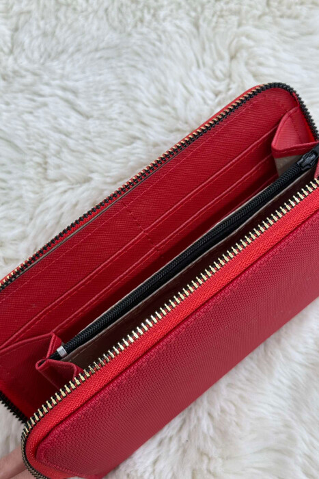 ONE COLOR LONG ZIP WOMEN WALLET RED/E KUQE - 3