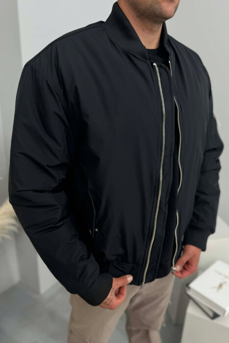 ONE COLOR MEN BOMBER JACKET BLACK/ E ZEZE - 4