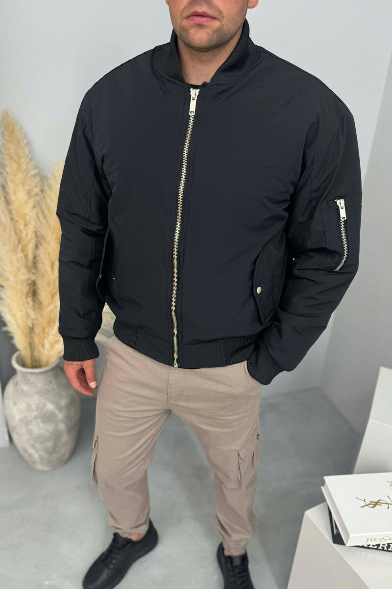 ONE COLOR MEN BOMBER JACKET BLACK/ E ZEZE - 5