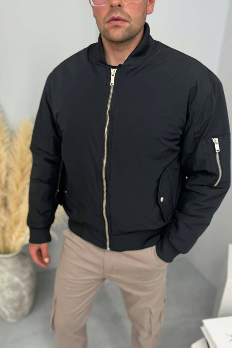 ONE COLOR MEN BOMBER JACKET BLACK/ E ZEZE - 6