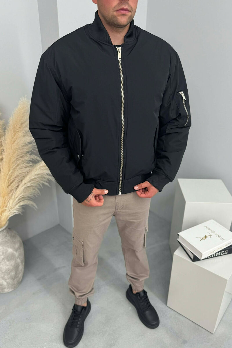 ONE COLOR MEN BOMBER JACKET BLACK/ E ZEZE - 7