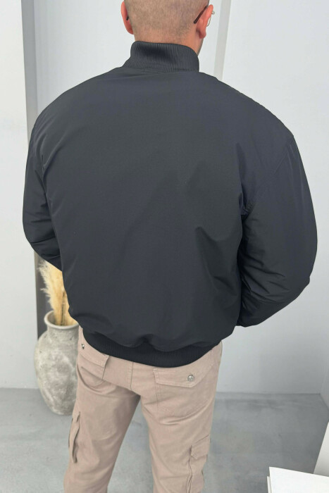 ONE COLOR MEN BOMBER JACKET BLACK/ E ZEZE - 8