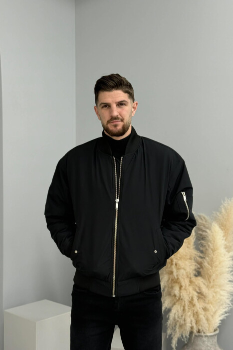 ONE COLOR MEN BOMBER JACKET BLACK/ E ZEZE - 5