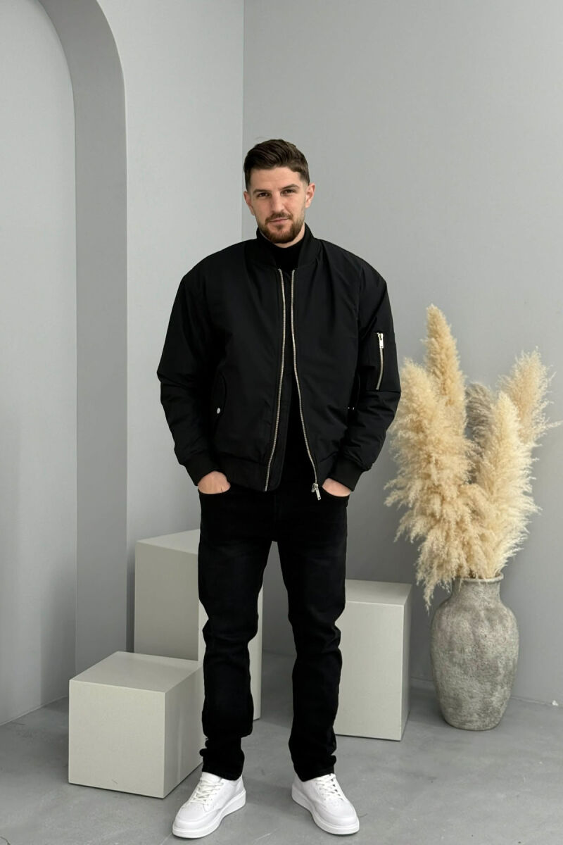 ONE COLOR MEN BOMBER JACKET BLACK/ E ZEZE - 6