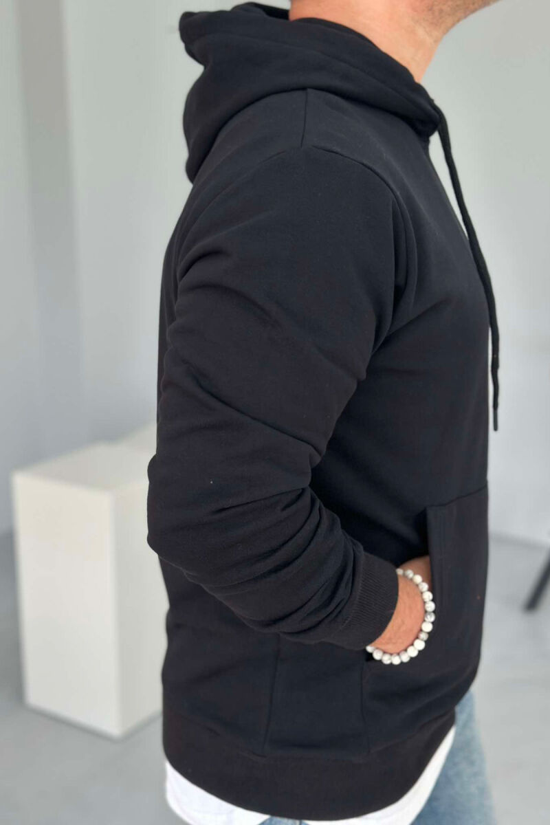 ONE COLOR MEN HOODIE BLACK/ E ZEZE - 2