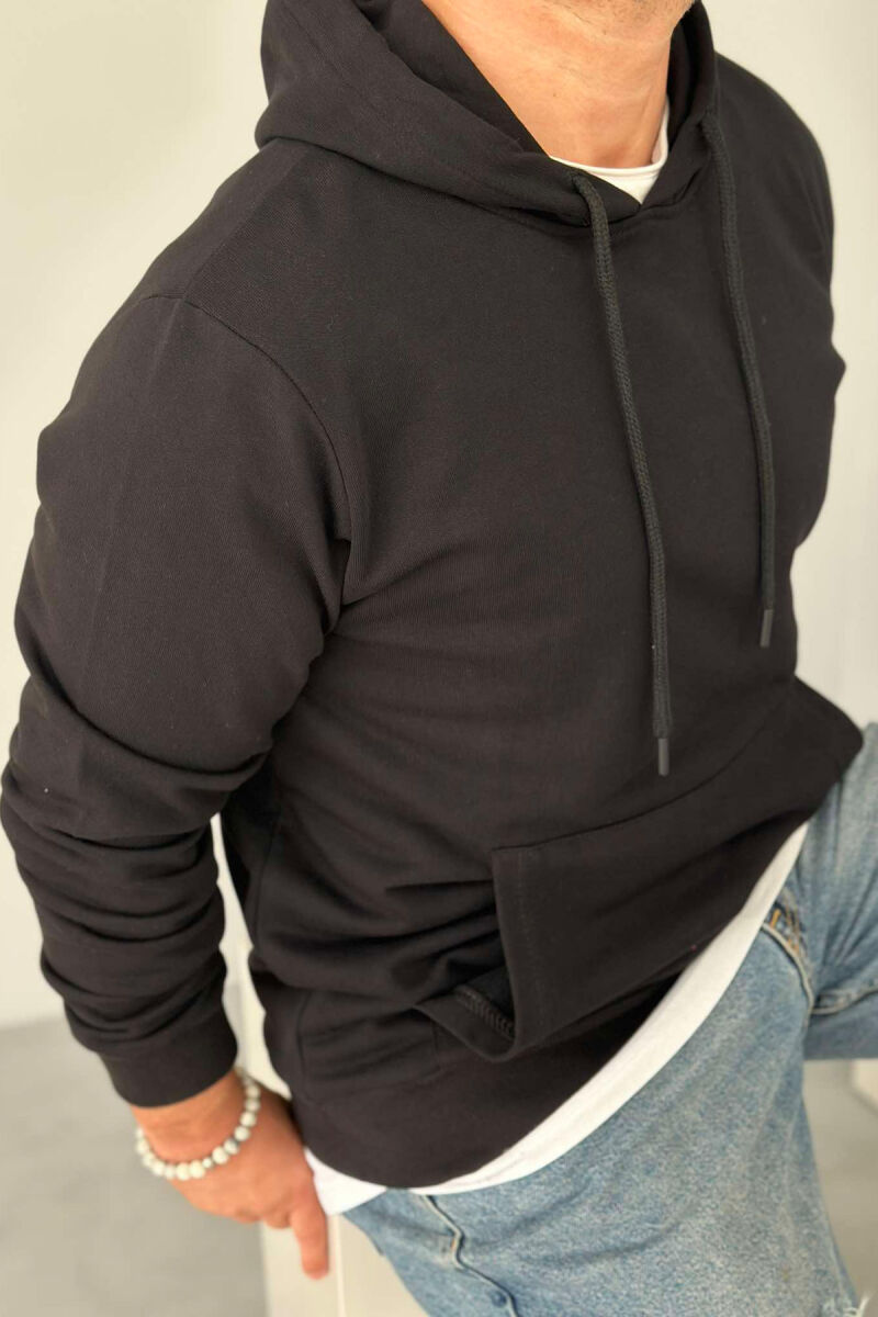 ONE COLOR MEN HOODIE BLACK/ E ZEZE - 4