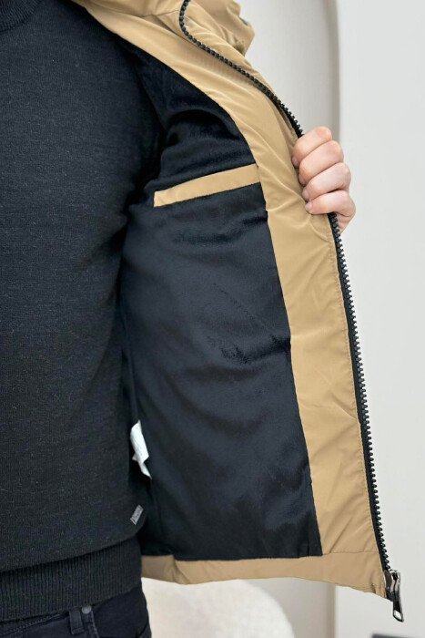 ONE COLOR MEN PUFFER JACKET BROWN/KAFE - 3