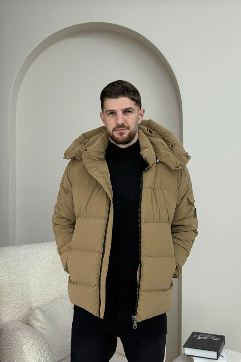 ONE COLOR MEN PUFFER JACKET BROWN/KAFE - 1