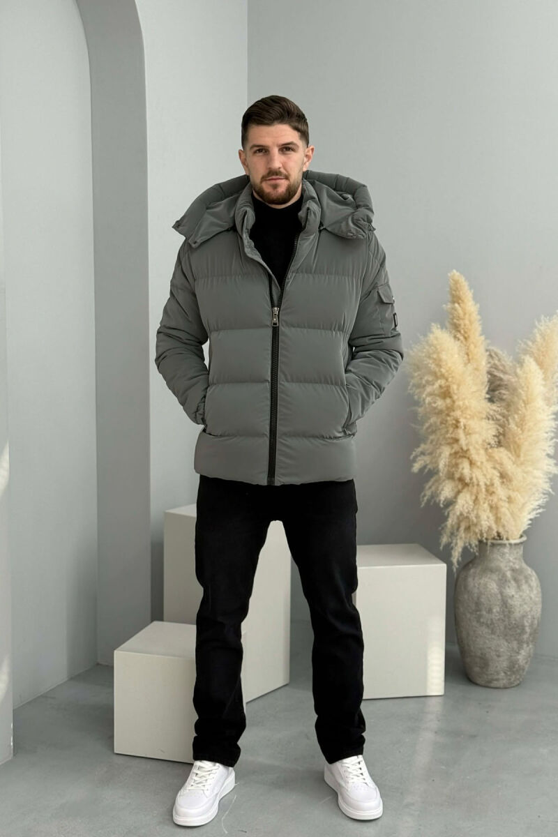 ONE COLOR MEN PUFFER JACKET GREY/GRI - 2