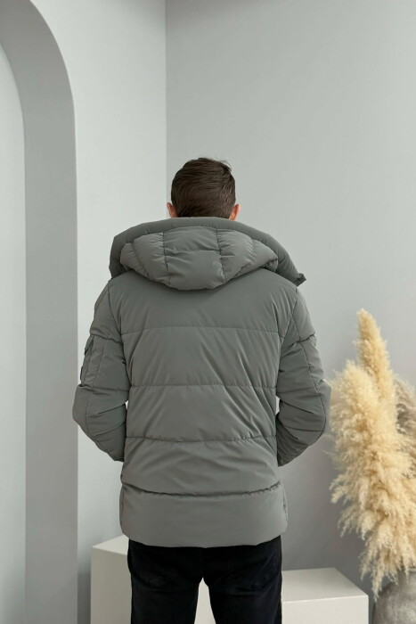 ONE COLOR MEN PUFFER JACKET GREY/GRI - 5