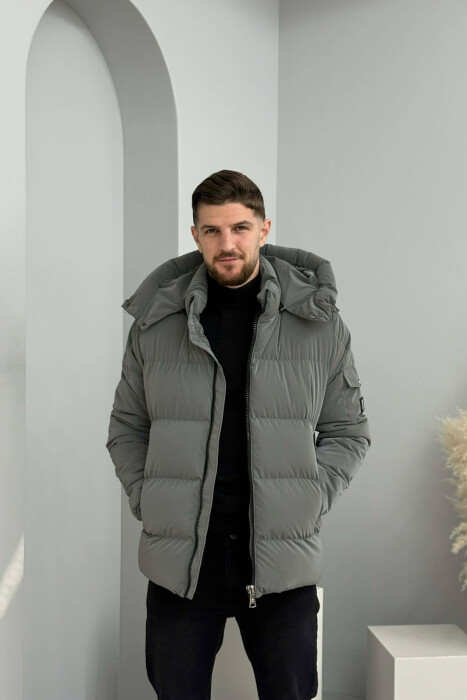 ONE COLOR MEN PUFFER JACKET GREY/GRI - 6