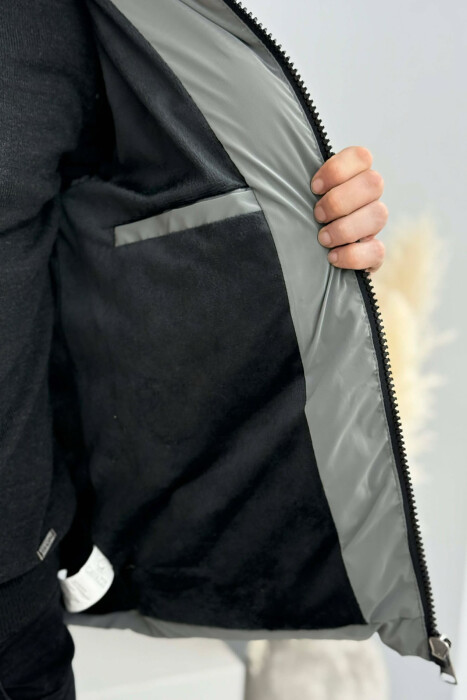 ONE COLOR MEN PUFFER JACKET GREY/GRI - 3