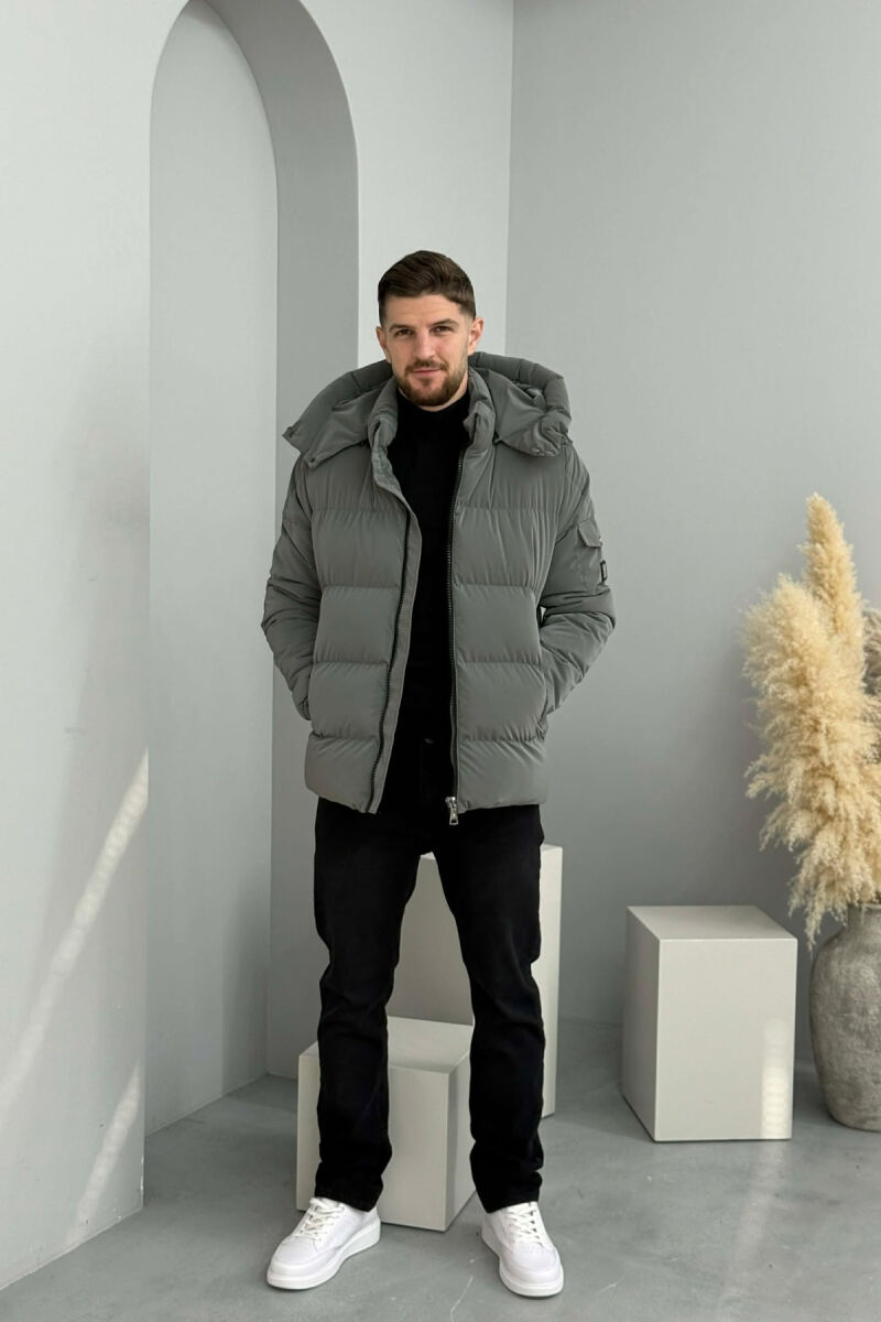 ONE COLOR MEN PUFFER JACKET GREY/GRI - 7