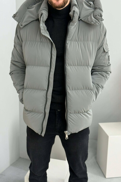 ONE COLOR MEN PUFFER JACKET GREY/GRI - 1