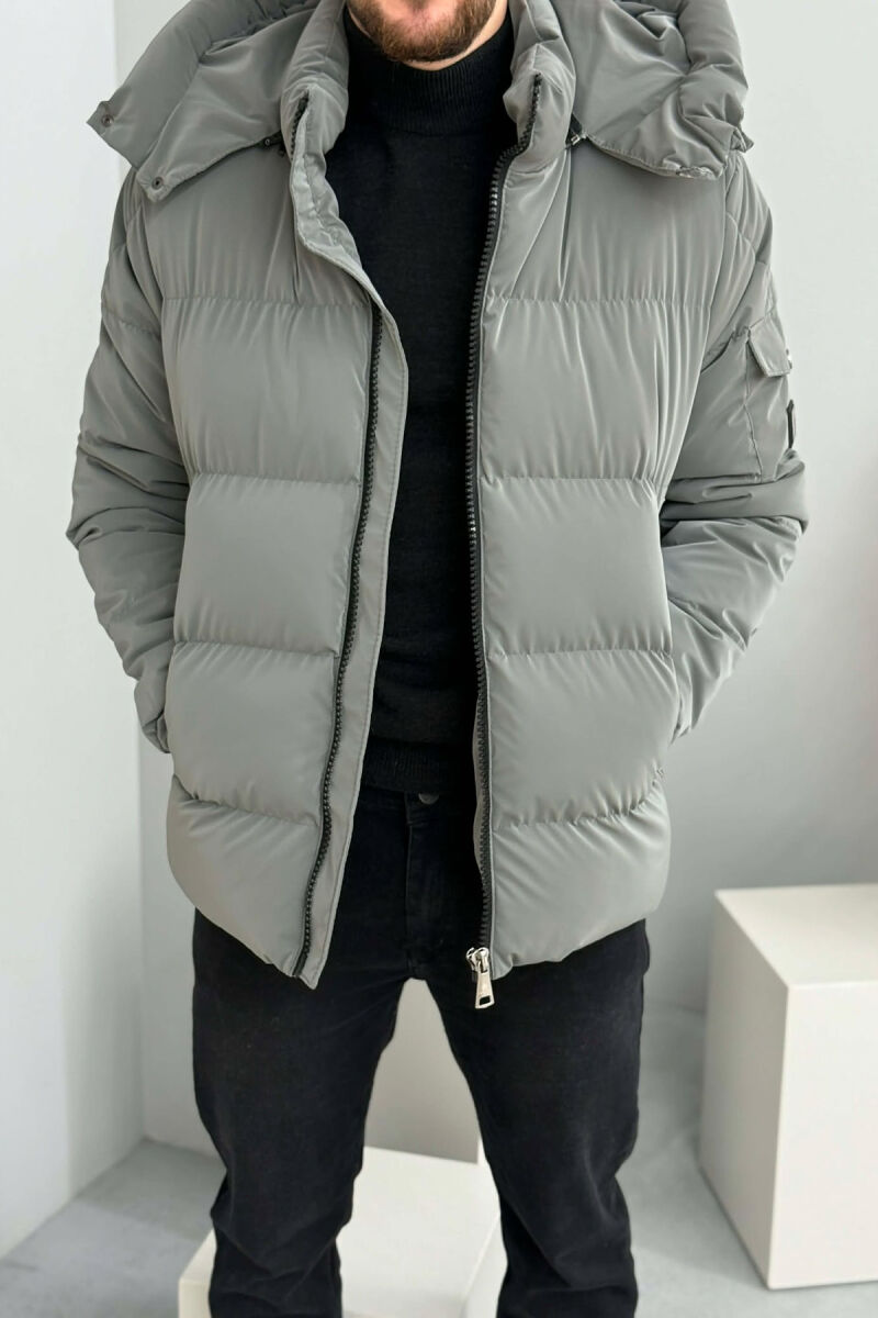 ONE COLOR MEN PUFFER JACKET GREY/GRI - 1
