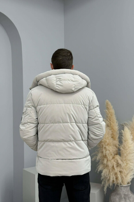 ONE COLOR MEN PUFFER JACKET LIGHT GREY/GZ - 4