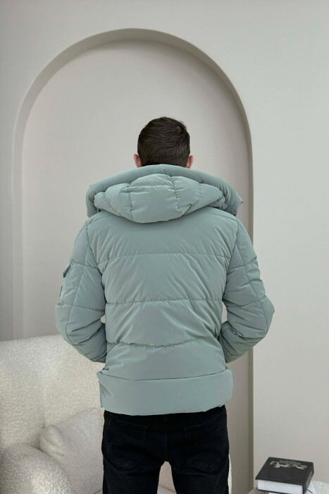 ONE COLOR MEN PUFFER JACKET MINT/MENTE - 5