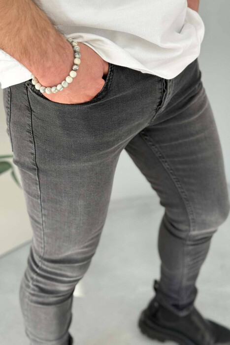 ONE COLOR MEN JEANS IN GREY COLOR - 2