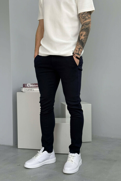 ONE COLOR MEN PANTS BLUE/BLU - KLAUDIO FASHION