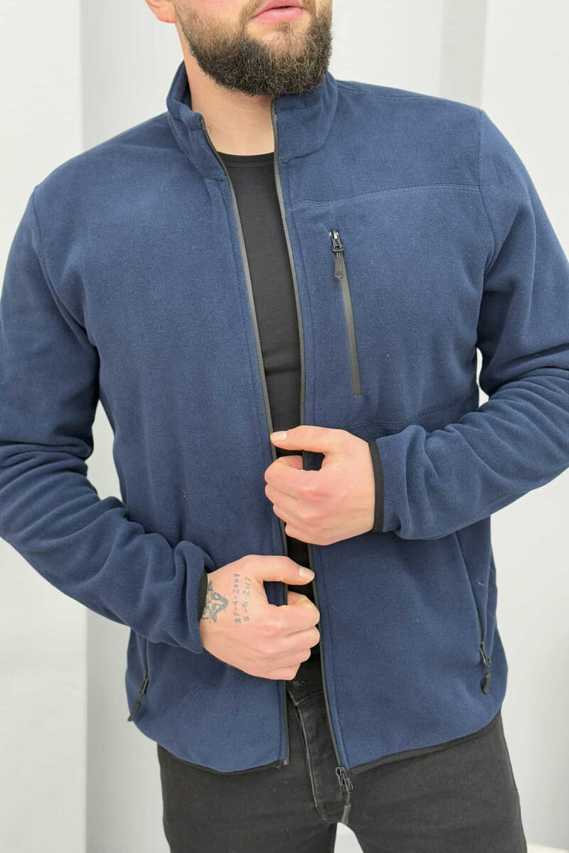 ONE COLOR MEN POLAR JACKET BLUE/BLU - 5