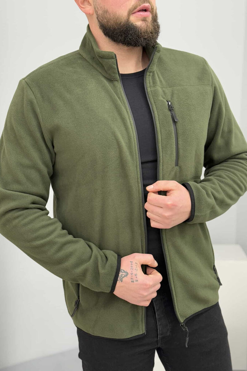 ONE COLOR MEN POLAR JACKET GREEN/JESHILE - 3